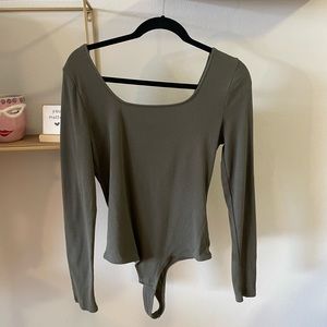 Madewell Long Sleeve Olive Bodysuit